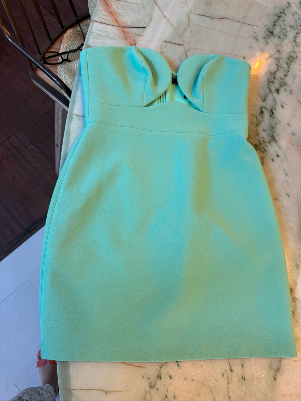 BCBGMaxAzria Strapless Mint Green Sweetheart Mini Dress